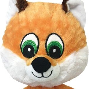 Multipet Pet Knobby Noggins 4 inch Fox big head tiny body dog toy big squeaker